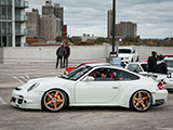 White Porsche 911 with Widebody