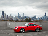 Red Porsche 911 and the Chicago Skyline