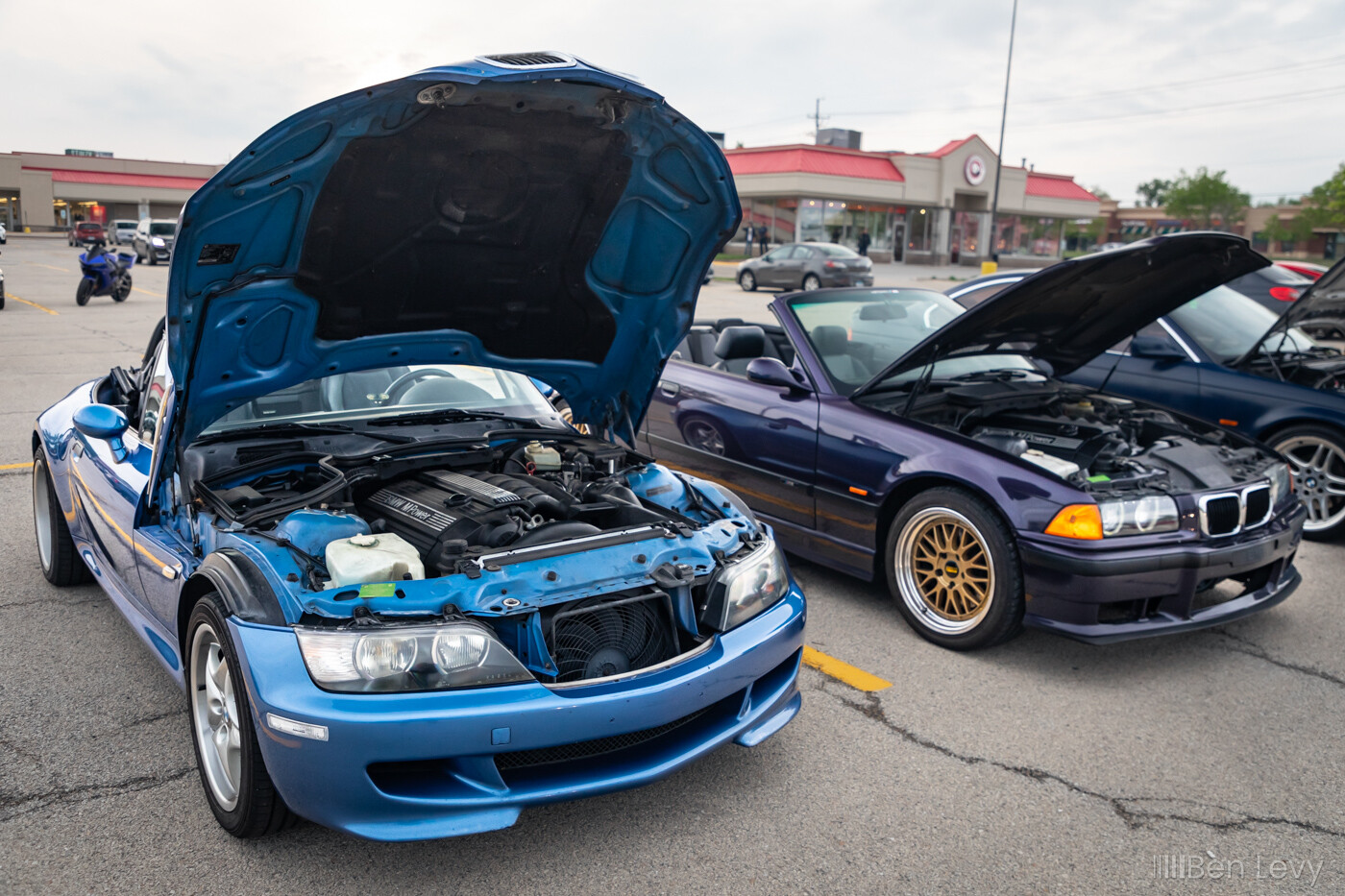 Blue M Roadster and Purple 3  Convertible