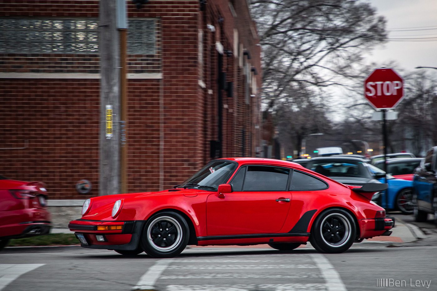 Red Porsche 911 at Midwest Performance Cars in Chicago