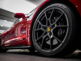 21 Inch Wheel on Red Porsche Taycan GTS Sport Turismo