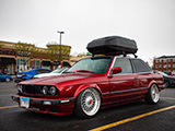 E30 BMW with Rooftop Cargo Carrier