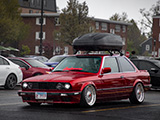 Red E30 BMW Coupe with Eminence Car Club