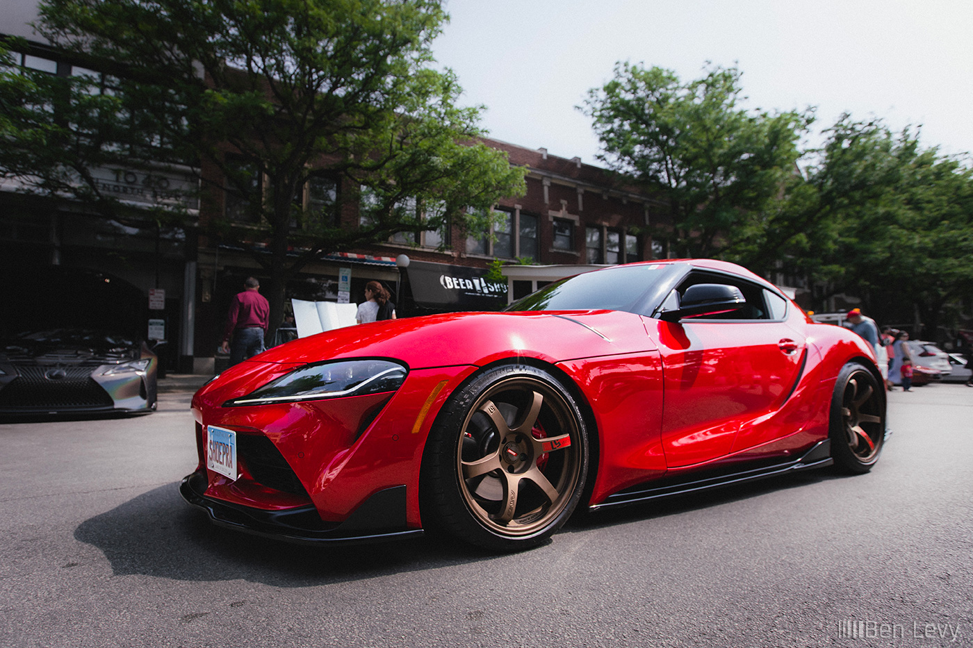 Red Toyota Supra at Cars and Coffee