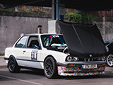 Open Carbon Fiber Hood on E30 BMW