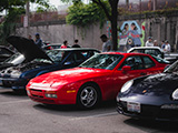 Red Porsche 944 at Cars & Coffee Oak Park