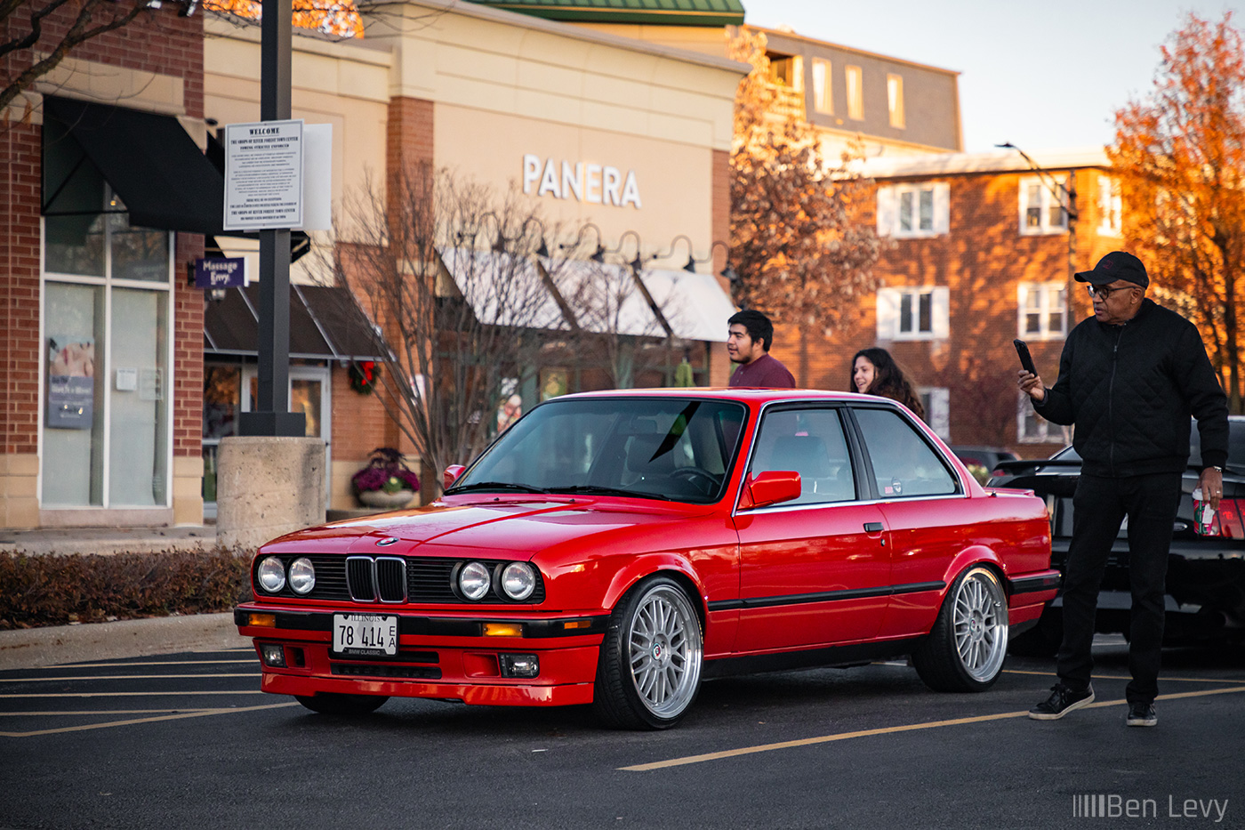 Red E30 BMW at Car Meet in River Forest