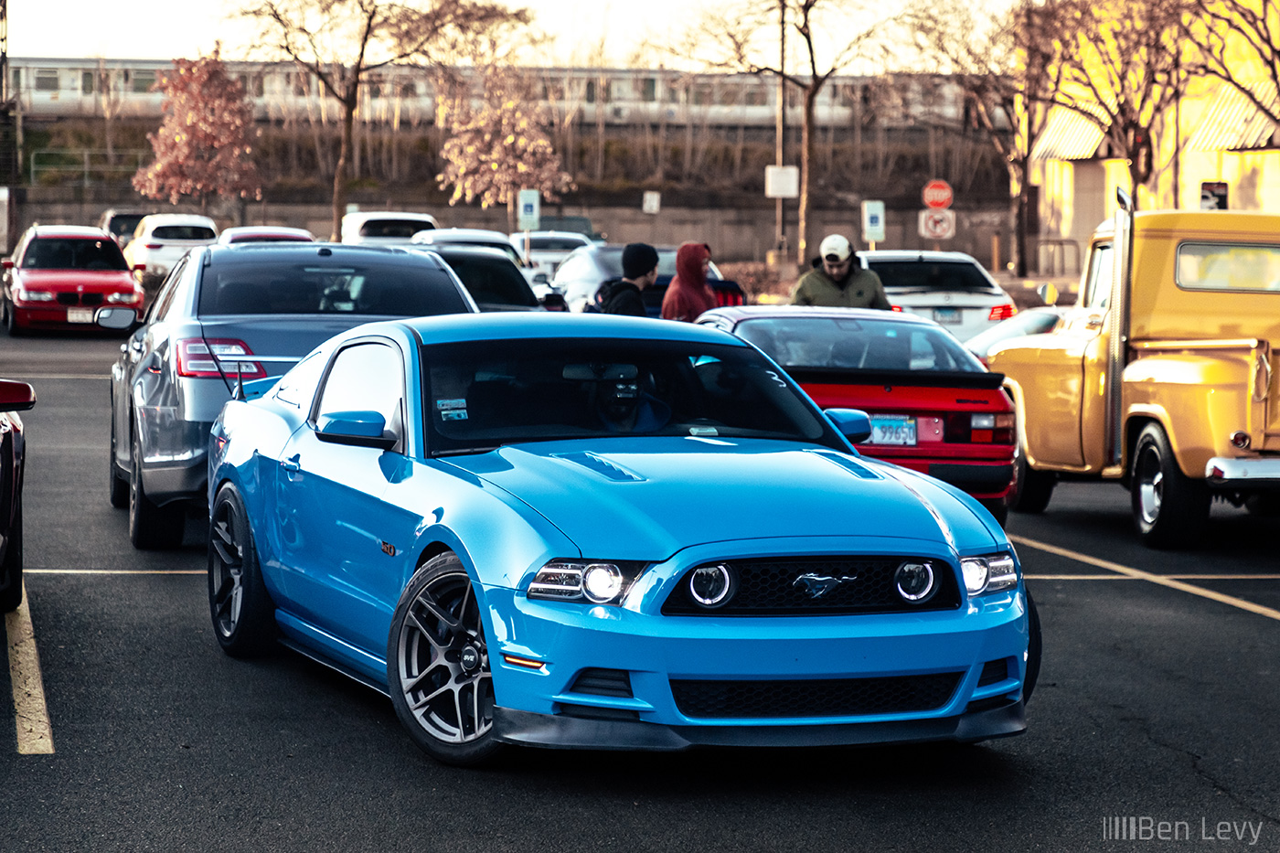 Blue Ford Mustang GT at Car Meet in River Forest