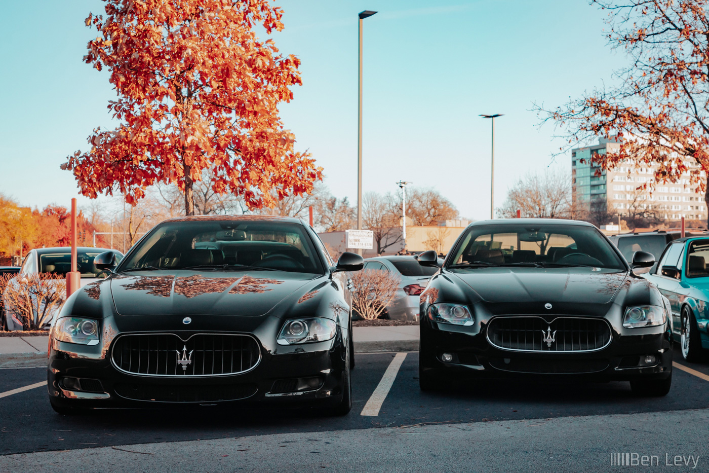 Pair of Black Maserati Quattroporte at Car Meet