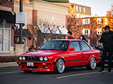 Red E30 BMW at Car Meet in River Forest