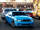 Blue Ford Mustang GT at Car Meet in River Forest