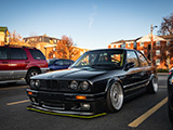 Black BMW E30 at Thanksgiving Day Car Meet