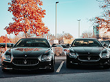 Pair of Black Maserati Quattroporte at Car Meet