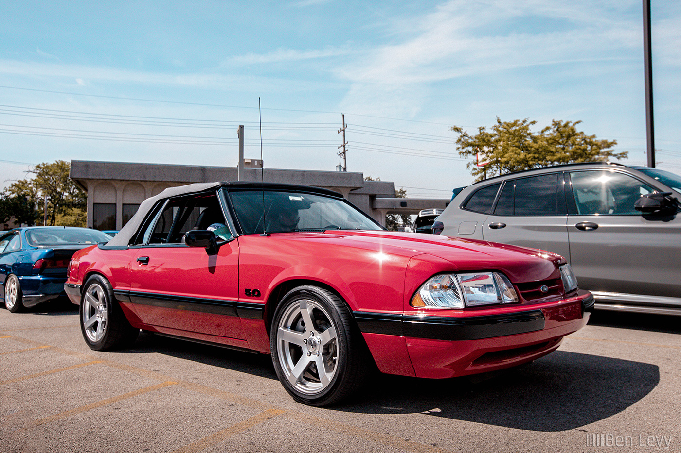 Red Ford Mustang Convertible at Premier Lounge in Glenview