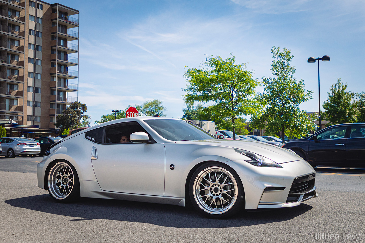 Silver Nissan 370Z at Cars & Coffee in Gelnview