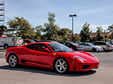 Red Ferrari 360 Modena in Parking Lot in Glenview