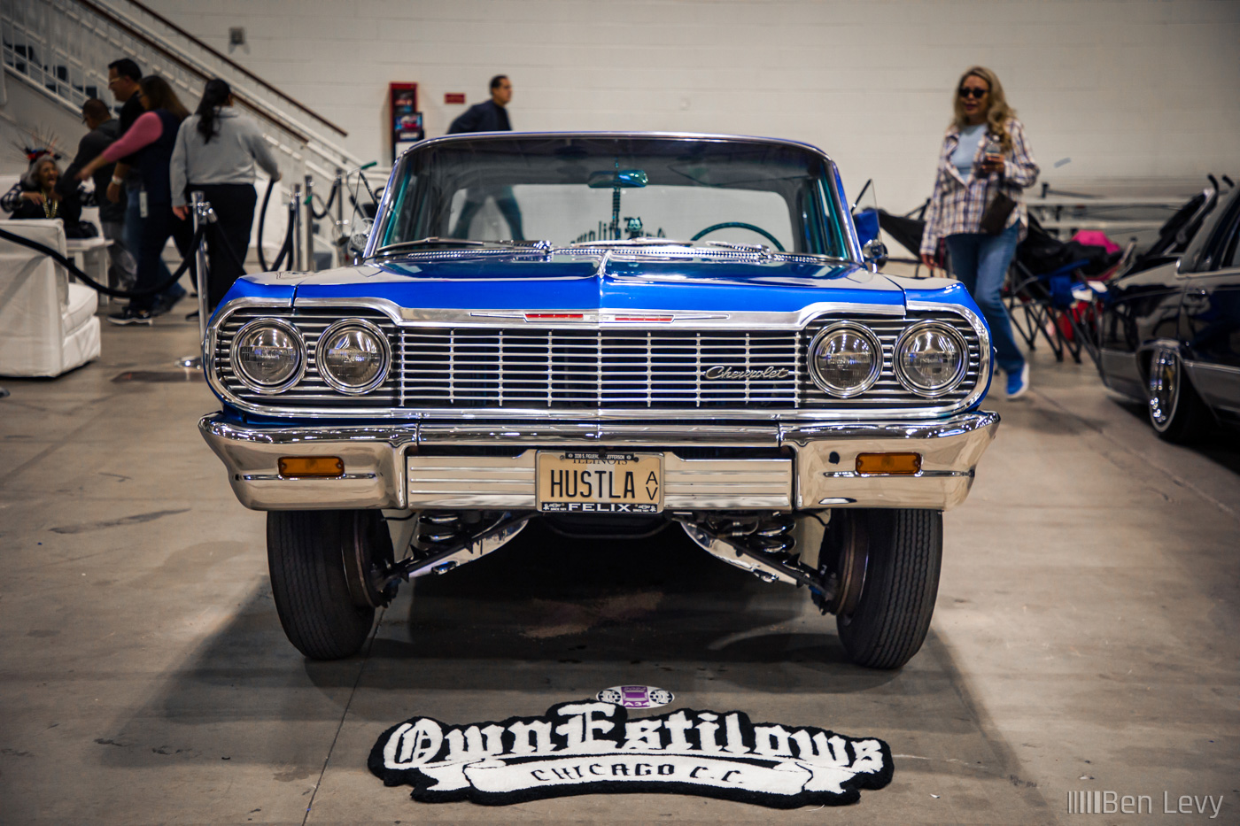 Front of Blue Impala from Own Estilows Car Club