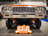 Front of Orange Impala From SickLife Car Club