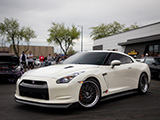 White R35 GT-R with Alpha 7 Performance Package