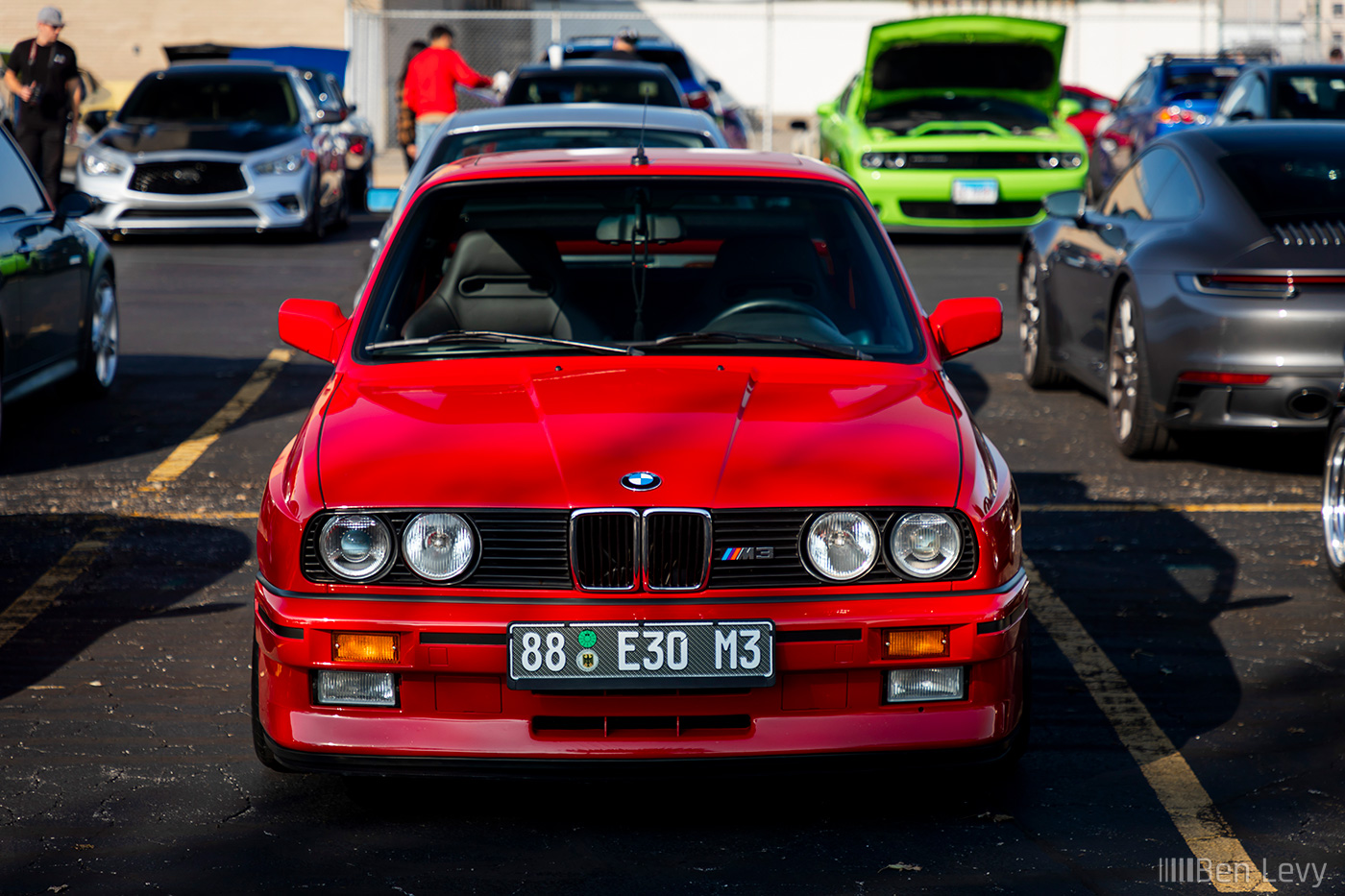 Front of Red E30 BMW M3 in Chicago