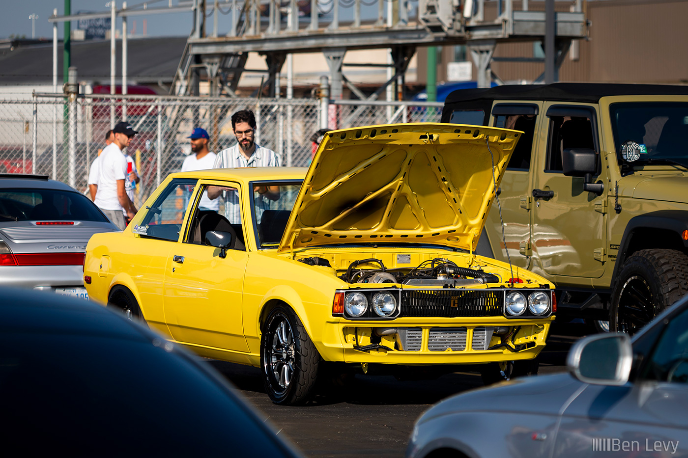 Yellow Toyota Corolla Coupe at STA-BIL/303 Product Cars & Coffee
