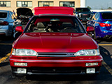 Front of Red Acura Legend V6 in Chicgao