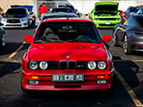 Front of Red E30 BMW M3 in Chicago