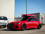 Red Audi RS6 Avant in Chicago