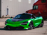Green McLaren 720S Arriving for Cars and Coffee
