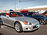 Silver Honda S2000 with Red Leather Seats