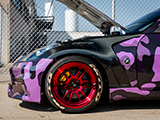Purple Camouflage Wrap on a Nissan 350Z in Chicago