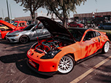 Orange Nissan 350Z on White ESR Wheels