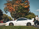 Side of a White Integra Type-R on a Fall Day