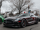 Black Mercedes-Benz SLS AMG Black Series at Toy Drive in Hinsdale