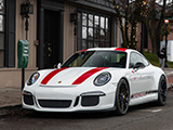 White Porsche 911 R at Burdi Clothing