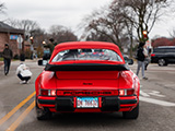 Rear of Red Porsche 911 SC Cabriolet