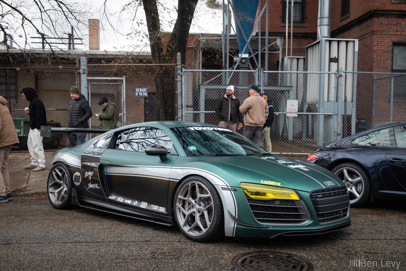 Green Wrap on Audi R8 V10 at Midwest Performance Cars Toy Drive