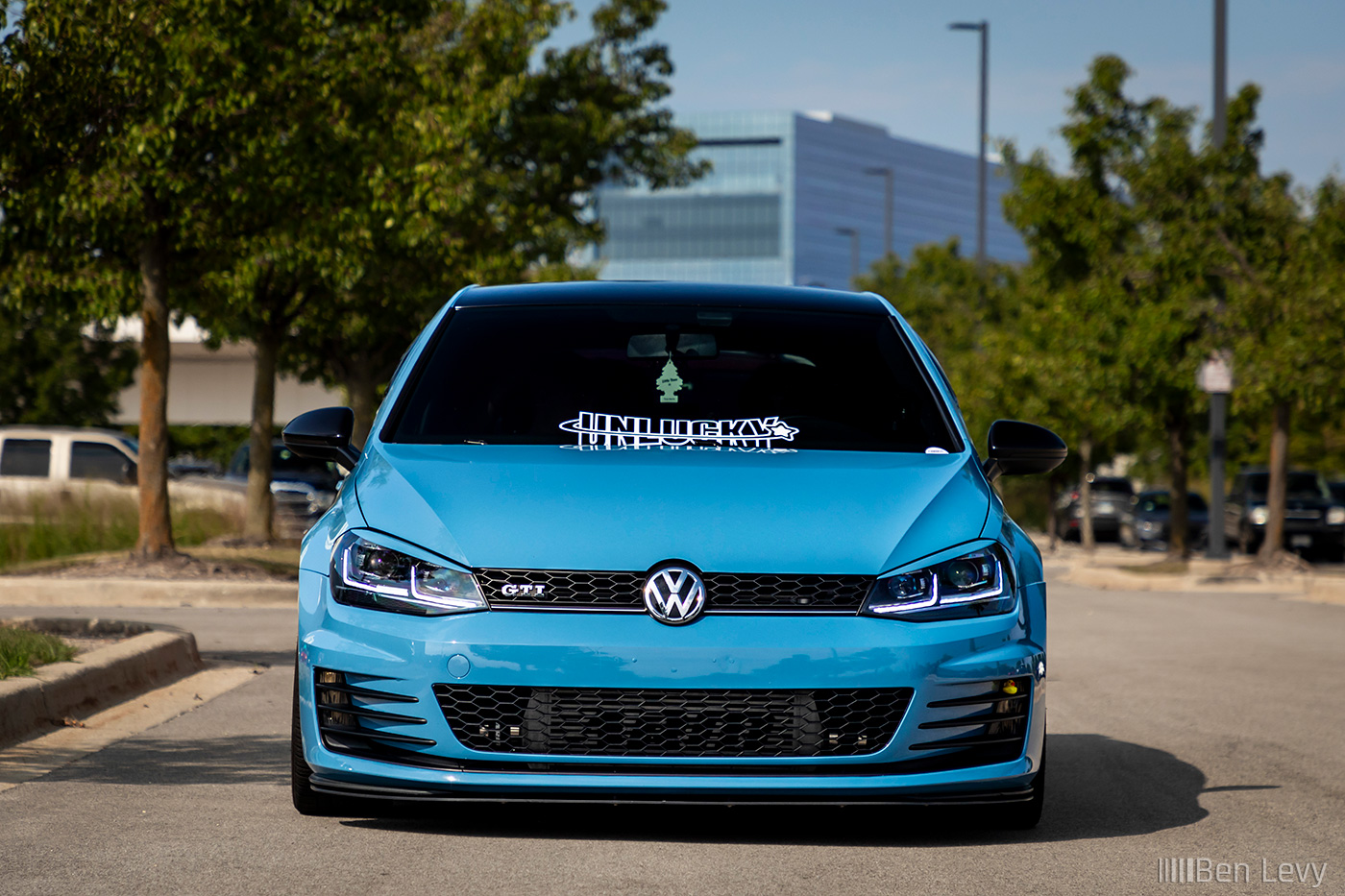 Front of Bagged, Blue Mk7 Volkswagen GTI