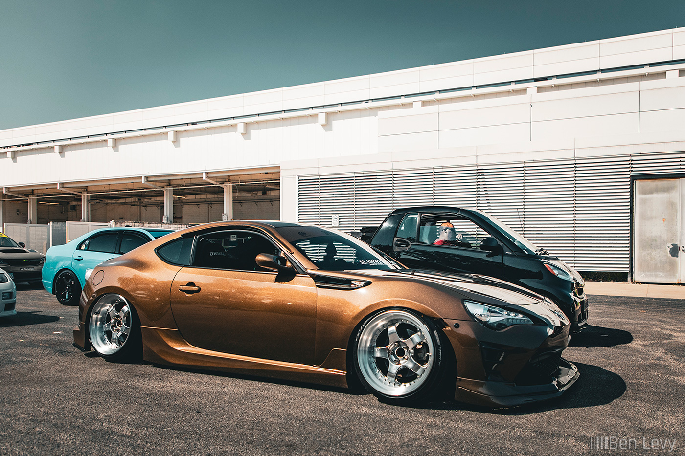 Brown Scion FR-S lined up for Tuner Evo Chicago