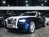 Blue and Silver Rolls-Royce Ghost at Tuner Galleria
