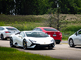 White Lamborghini Huracan Technica Spotted on a Back Road