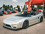 Silver Honda NSX at the Oberk Car Care Booth