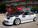 White EG Honda Civic Hatchback on Group B Unlimited NC-01 Wheels