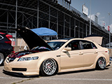 Sparkle Sand Pearl Acura TL at Chicago USDM Super Meet