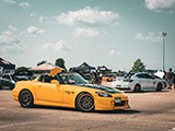 Yellow Honda S200 CR at the Chicago USDM Super Meet