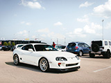 White Mk4 Toyota Supra Leaving Route 66 Raceway
