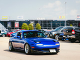 Sleepy Eyes on Blue Mazda Miata