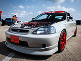 Grey K20 Civic Hatchback at Chicago USDM Super Meet