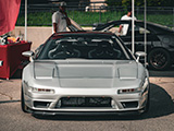 Front of Silver Honda NSX