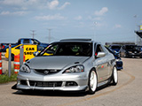 Silver Acura RSX on White Desmond Regamaster EVO Wheels
